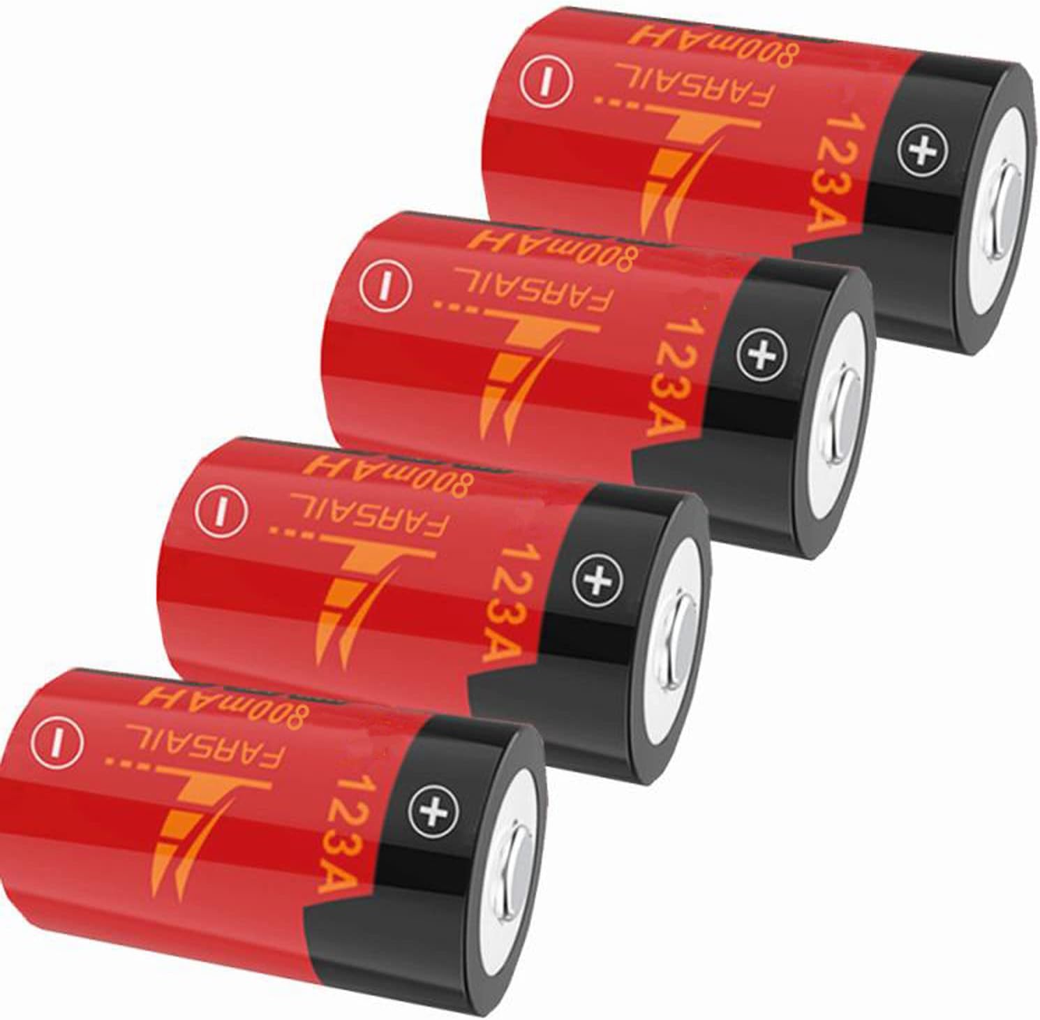 Arlo – Baterías recargables CR123A, cargador FARSAIL 4 unidades 800mAH 123A NiMH baterías recargables para cámara Arlo VMS3130 VMC3030 VMK3200