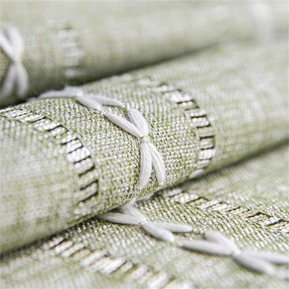 Mantel cuadrado verde de lino de algodón, funda de mesa bohemia pesada de granja, mantel cuadrado lavable para fiestas, cocina, comedor, picnic,