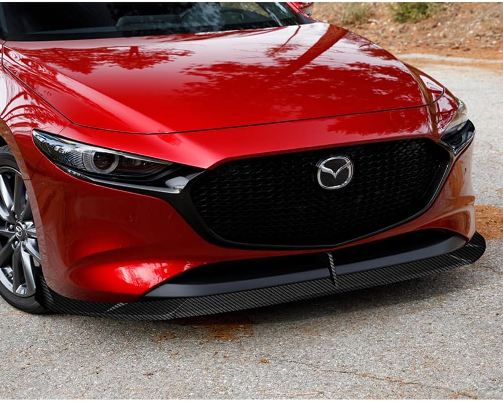 Q1-TECH, 5 piezas de borde delantero + falda lateral Rocker Winglet Canard difusor ala compatible con Mazda 3 Hatchback 2019-2024  modelo 5DR