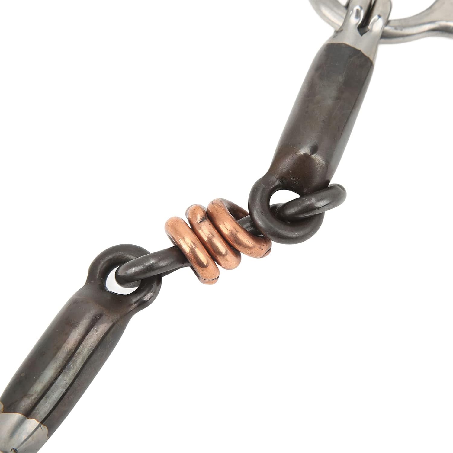 TOPINCN Aparador de caballos Rodillo de cobre de acero inoxidable con boca articulada Snaffle Bit Horse Gag Ring Snaffle Latón 5.709 in Boquilla