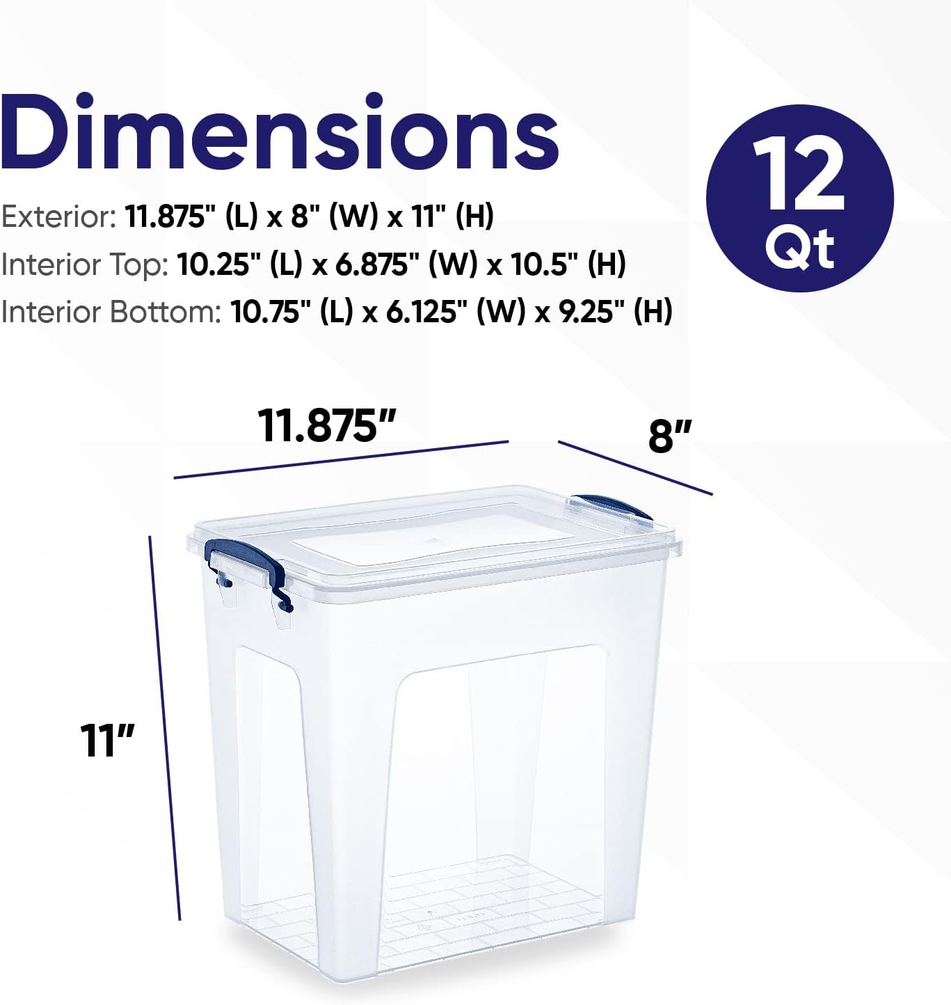 Superio Contenedores de almacenamiento con tapas, cajas transparentes para organizar, contenedores de plástico apilables, sin BPA, no tóxicos, sin