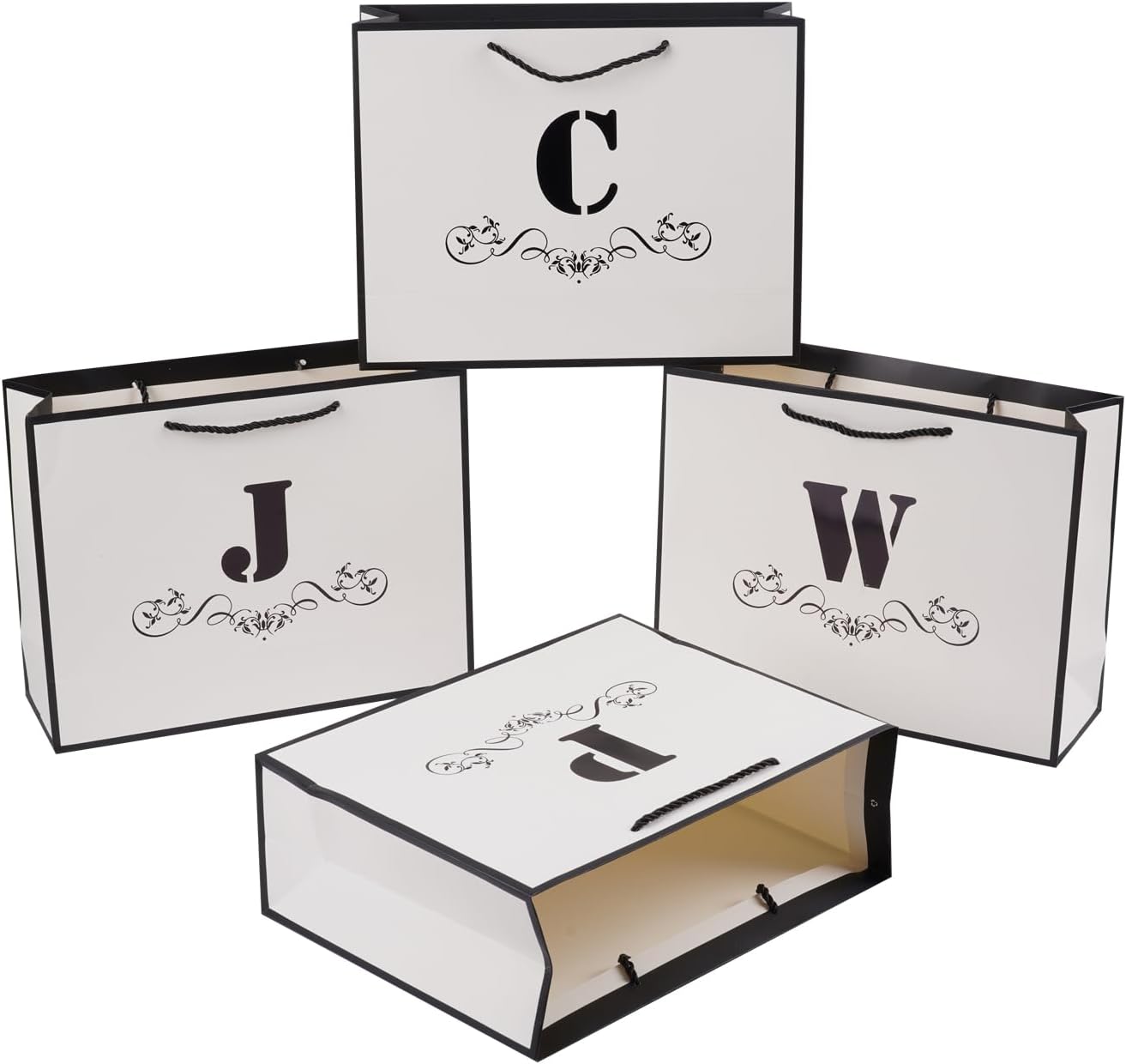 ysmile Bolsa de regalo de letras con papel de envoltura para hombres, mujeres, niños y niñas, bolsa de papel grande de 12 pulgadas para cumpleaños,