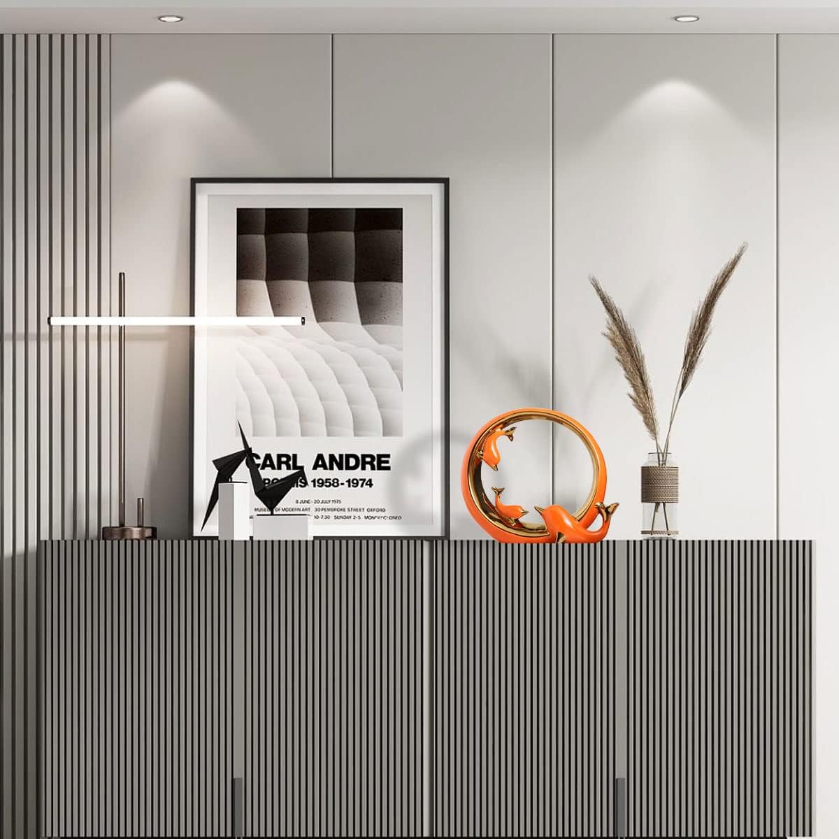 Figuras de delfín de cerámica de oro naranja, decoración costera del hogar, centros de mesa modernos del océano para sala de estar, comedor,