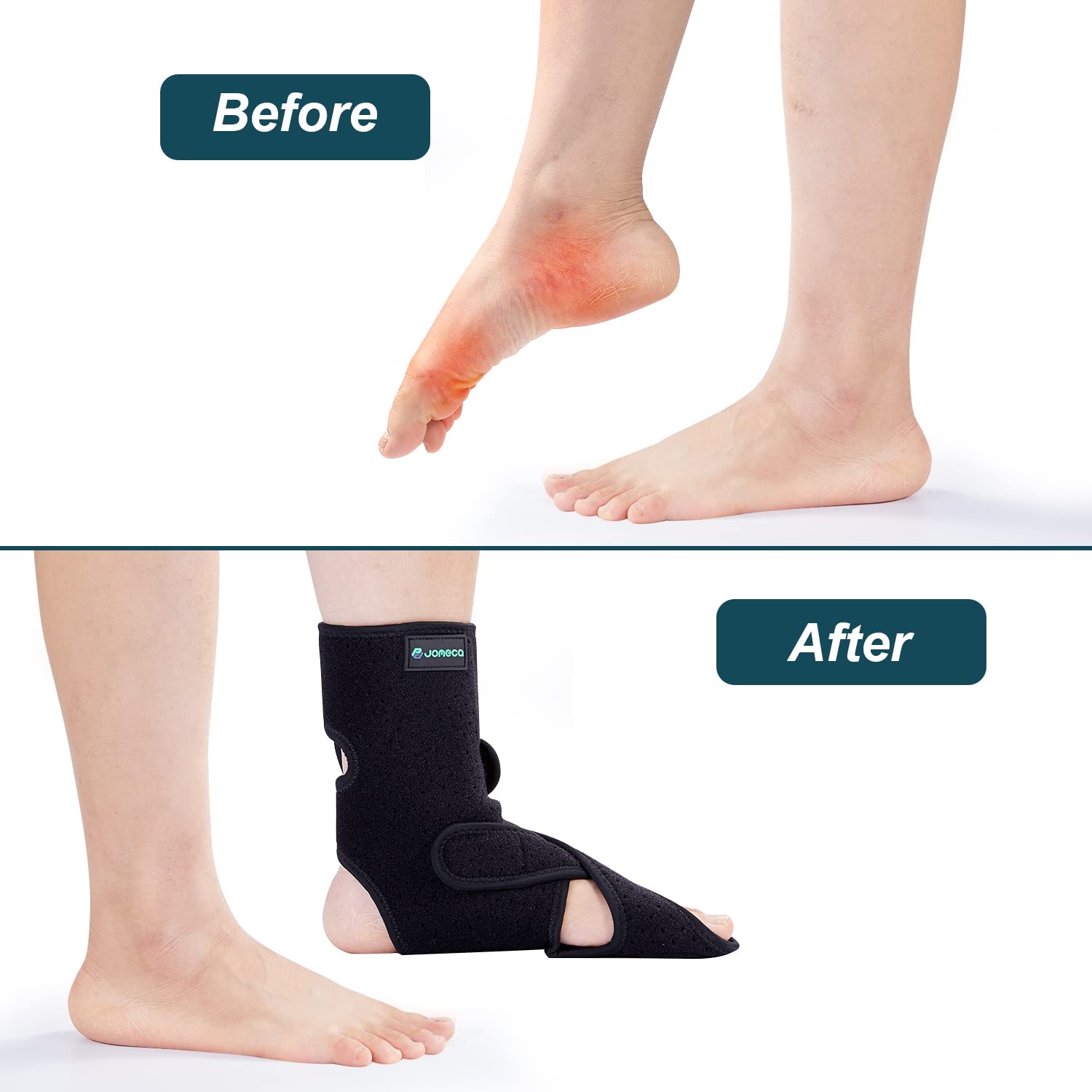 Soporte de pie con soporte de arco, AFO ajustable de grado médico y ortesis de pie para caminar, alivia la inestabilidad de las extremidades