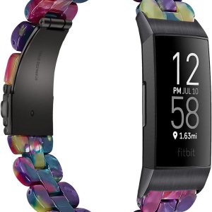 Correas de resina ovaladas compatibles con Fitbit Charge 33 SECharge 4 para mujeres y niñas, elegantes pulseras de repuesto con hebilla de acero Correas de resina ovaladas compatibles con Fitbit Charge 33 SECharge 4 para mujeres y niñas, elegantes pulseras de repuesto con hebilla de acero