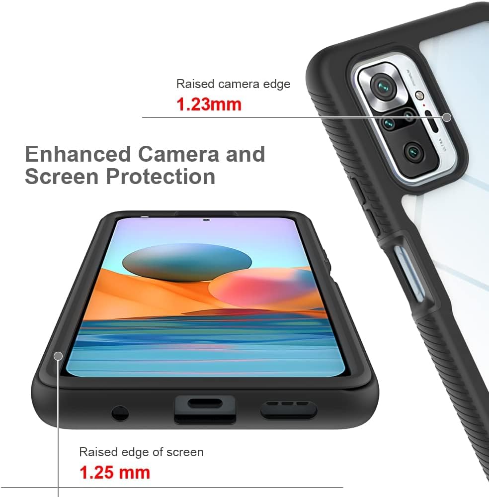 Asuwish Funda de teléfono para Xiaomi Redmi Note 10 Pro con protector de pantalla de vidrio templado y soporte delgado híbrido resistente resistente