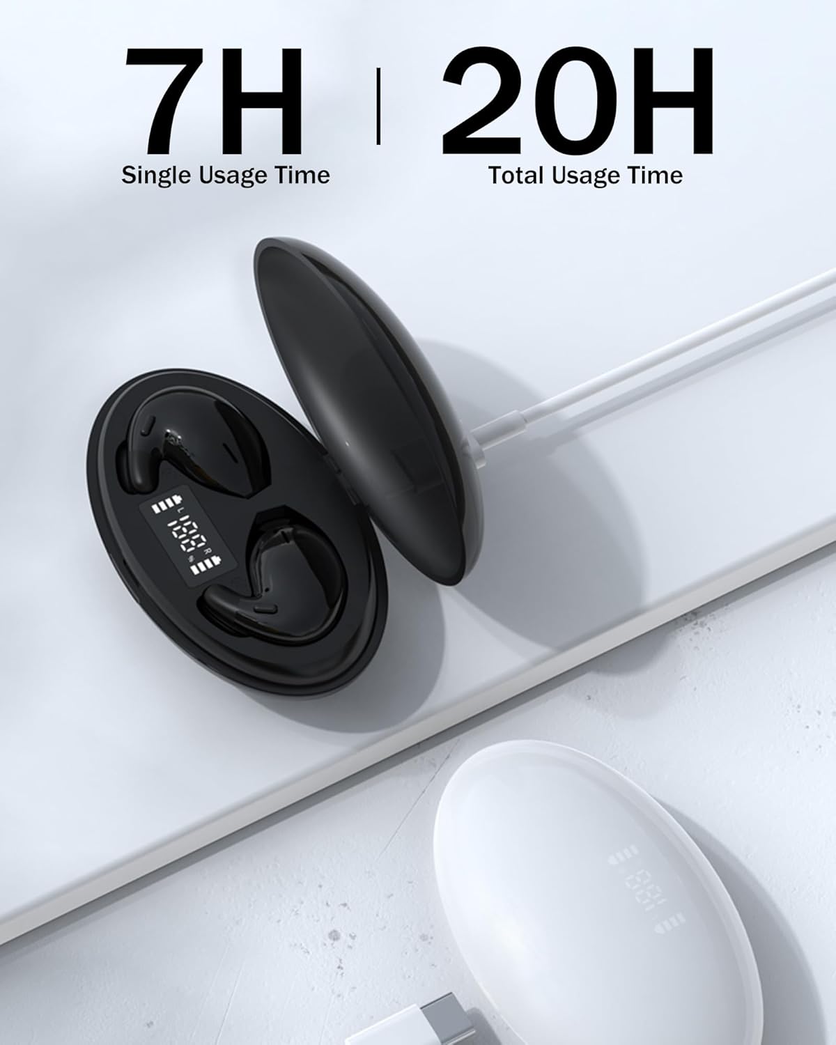 Auriculares Bluetooth para dormir, inalámbricos, Bluetooth de 0.4 pulgadas, para dormir de lado, cómodos y ligeros, batería de larga duración