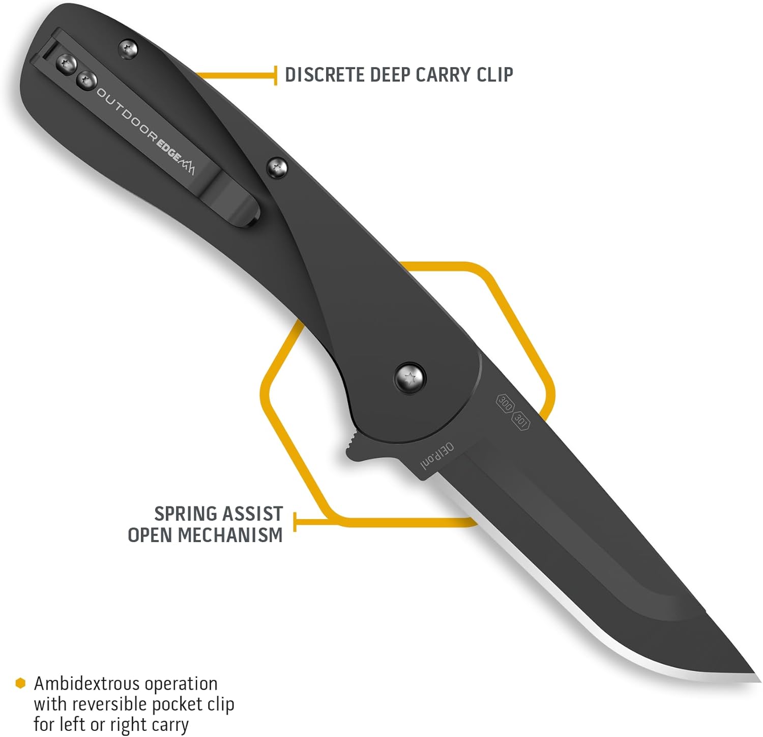 OUTDOOR EDGE RAZOR VX1 – Cuchillo de bolsillo plegable EDC asistido con hoja reemplazable  Hoja de acero inoxidable de 3 pulgadas, mango de aluminio