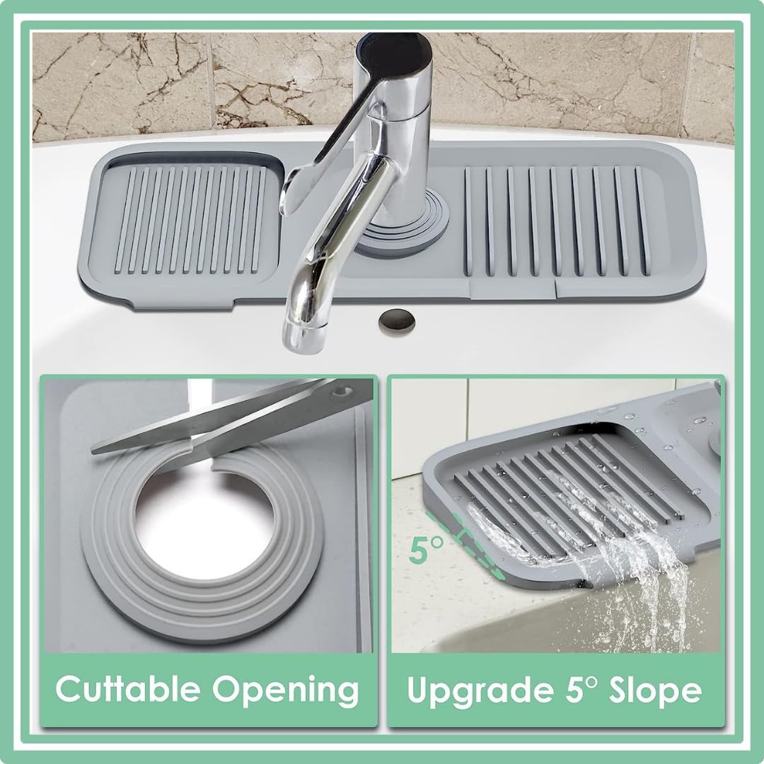 Lakis Drop New VER 2.0 – Protector contra salpicaduras para fregadero, alfombrilla de silicona para grifo, accesorios para fregadero de cocina,