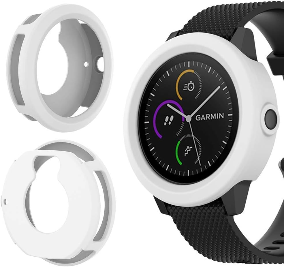 5 fundas de silicona para reloj y 10 tapones antipolvo para Garmin Vivoactive 3 GPS Smartwatch, protectores de puerto de cargador AFUNTA y funda