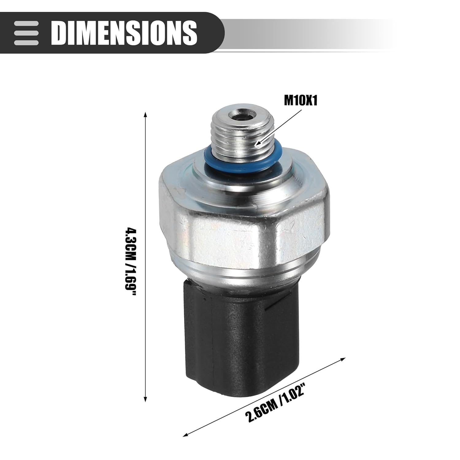 Motoforti Válvula transductora de presión AC, interruptor del sensor de presión, para BMW 128i 2008-2013, metal, negro