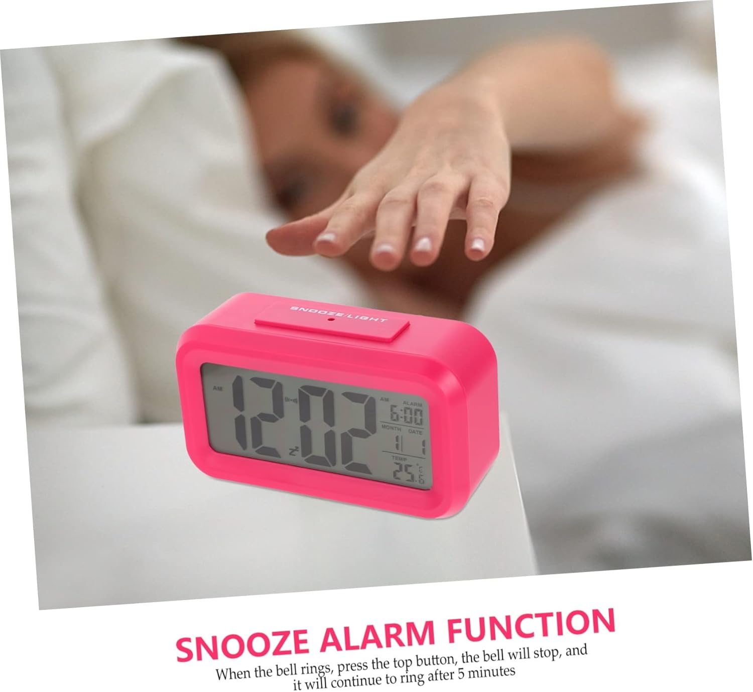 1 Unidades Reloj Despertador Calendario Reloj Despertador Dormitorio Alarma Multifunción Reloj despertador Radio Digital Reloj despertador para