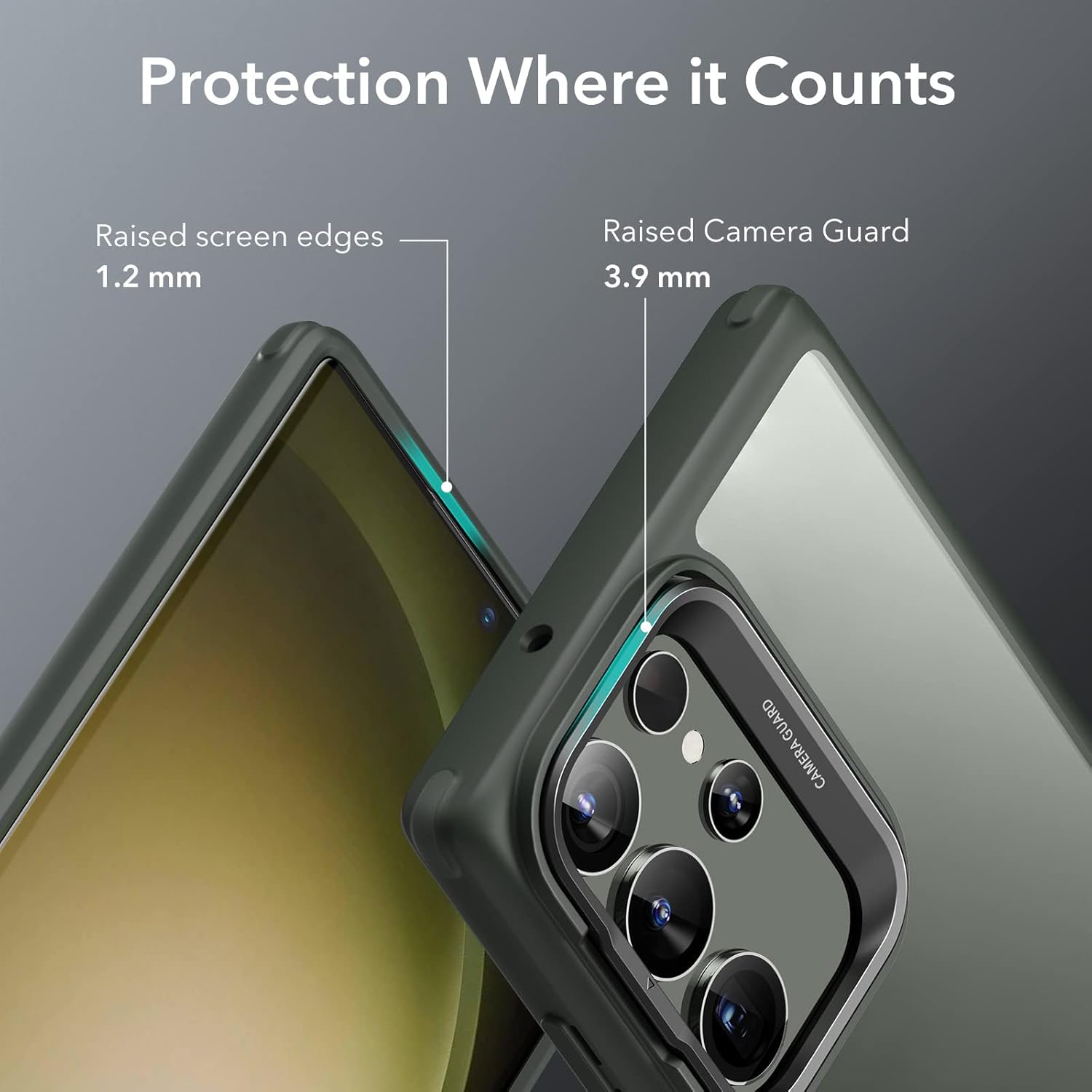 ESR Funda para Samsung Galaxy S23 Ultra, funda para teléfono S23 Ultra con soporte clásico, soporte de anillo de cámara integrado, protección de
