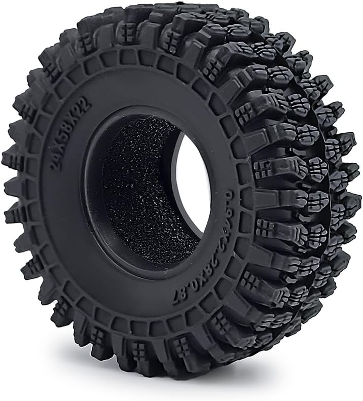 4 neumáticos 1.0 para terreno de barro de goma suave de 2.283 in para 118 Tra-xxa Trx4m 124 Axial SCX24 RC Crawler Car, B