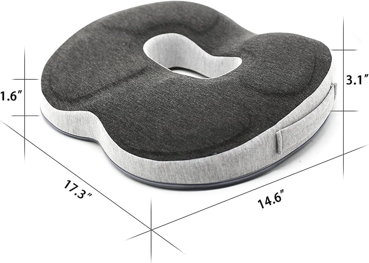 HomeToDou Cojín de asiento de coxis, cojín de hemorroides de coxis, alivio del dolor para llagas y ciática, almohada de espuma viscoelástica suave