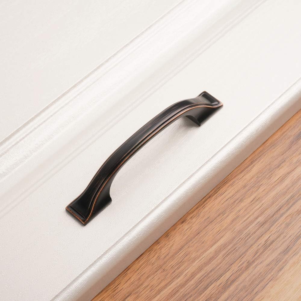 KOOFIZO Paquete de 20 tiradores de arco Craftsman de pie cuadrado, manija de muebles de bronce aceitado, distancia entre tornillos de 3