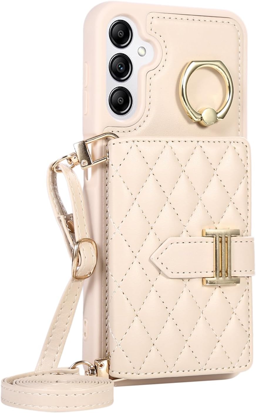 Asuwish Funda para teléfono Samsung Galaxy A14M14 5G con protector de pantalla, soporte para tarjeta de crédito, ranura para tarjeta de crédito,