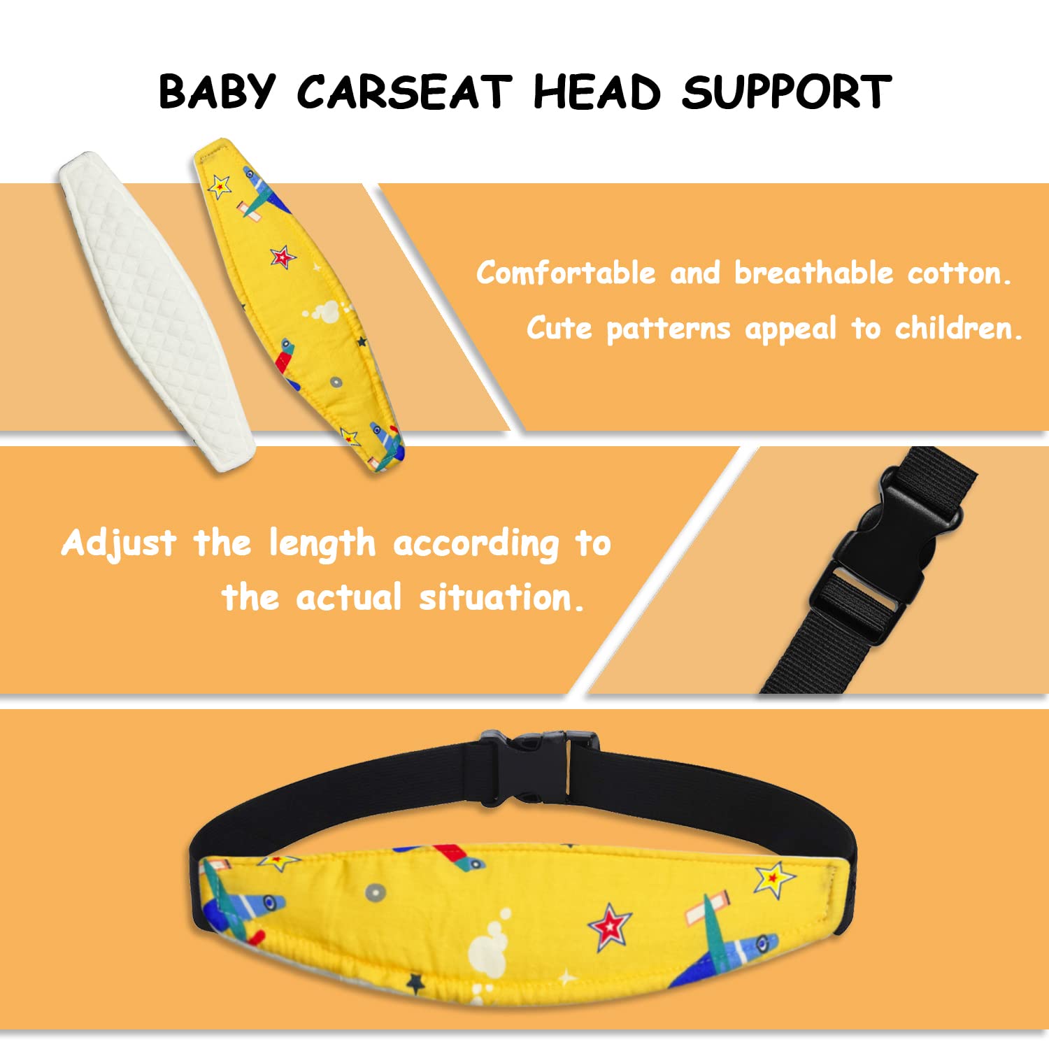 Asiento de automóvil para niños, cabeza fija  Soporte de cabeza para niños para asiento de automóvil, correas de asiento de automóvil, soporte de