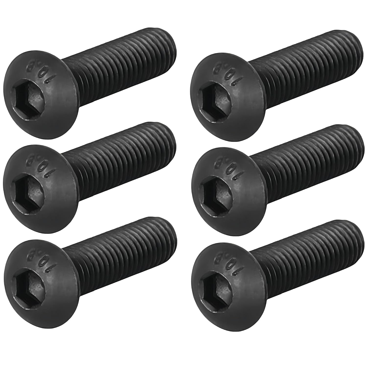 Tornillos hexagonales de cabeza de botón M3 x 0.315 in, acero al carbono de grado 10.9, acabado de óxido negro, unidad hexagonal Allen, 200 unidades