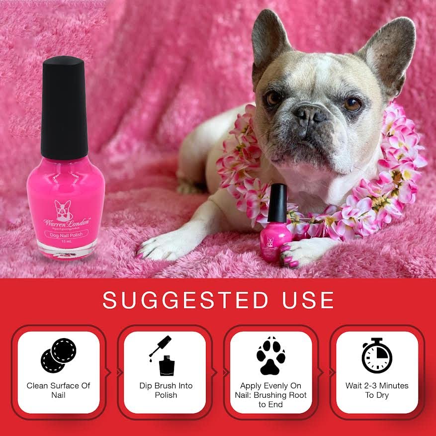 Warren London Esmalte de uñas para perros en una botella, cobertura y color premium, fabricado en Estados Unidos, rojo