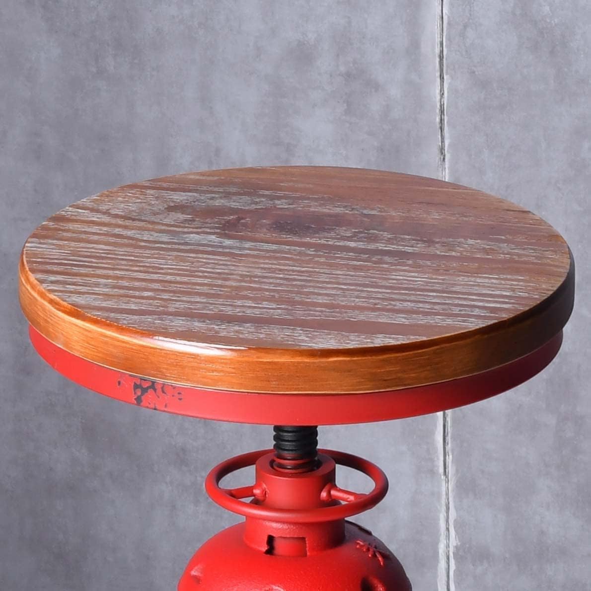 Taburetes de bar industriales, sillas de bar giratorias vintage de 24.8 a 30.7 pulgadas de altura ajustable para encimera de cocina, taburete de