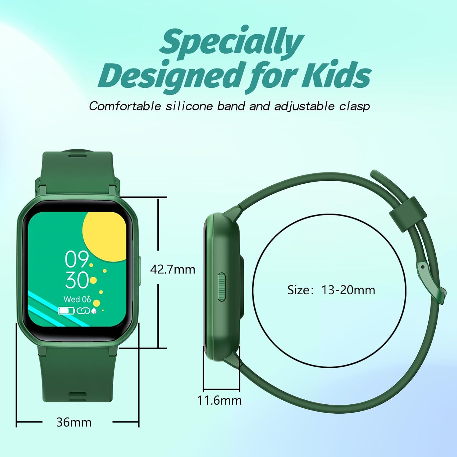 YOUSOKU Reloj inteligente para niños y niñas, reloj de seguimiento de actividad física para niños, esfera de bricolaje de 1.5 pulgadas, 19 modos