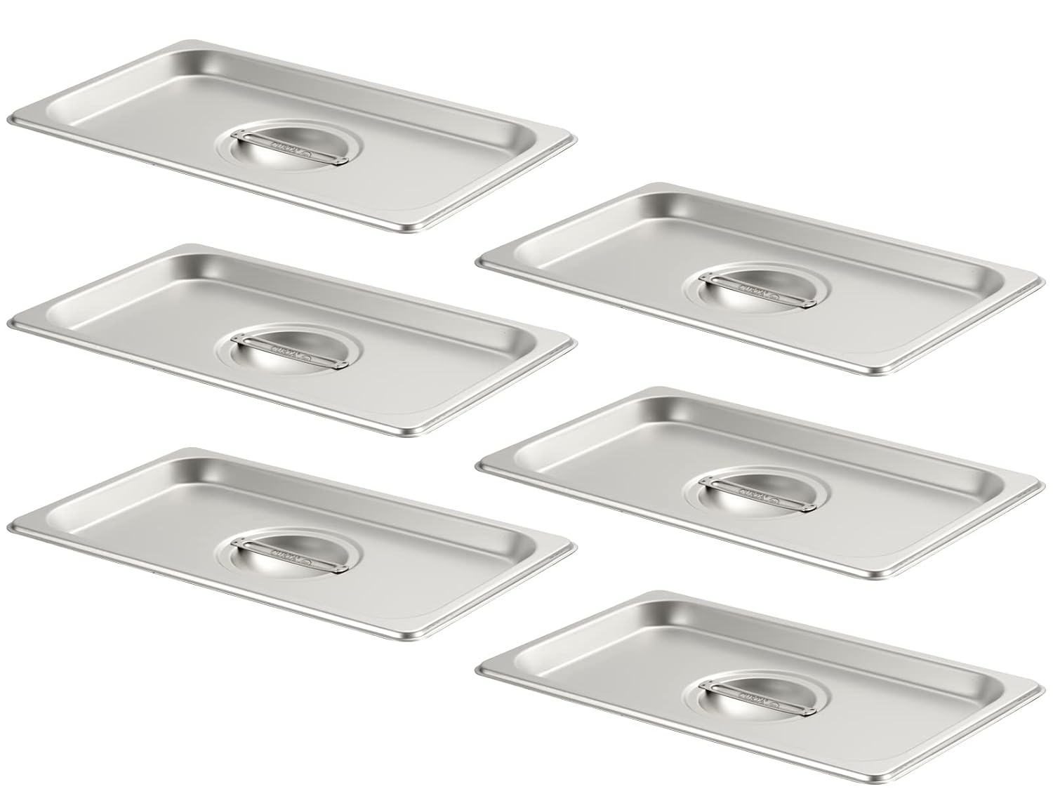 CURTA Paquete de 6 cubiertas de bandeja de mesa de vapor de tamaño 14, tapa con asa, NSF, cubierta de sartén de hotel, cubierta de bandeja de comida