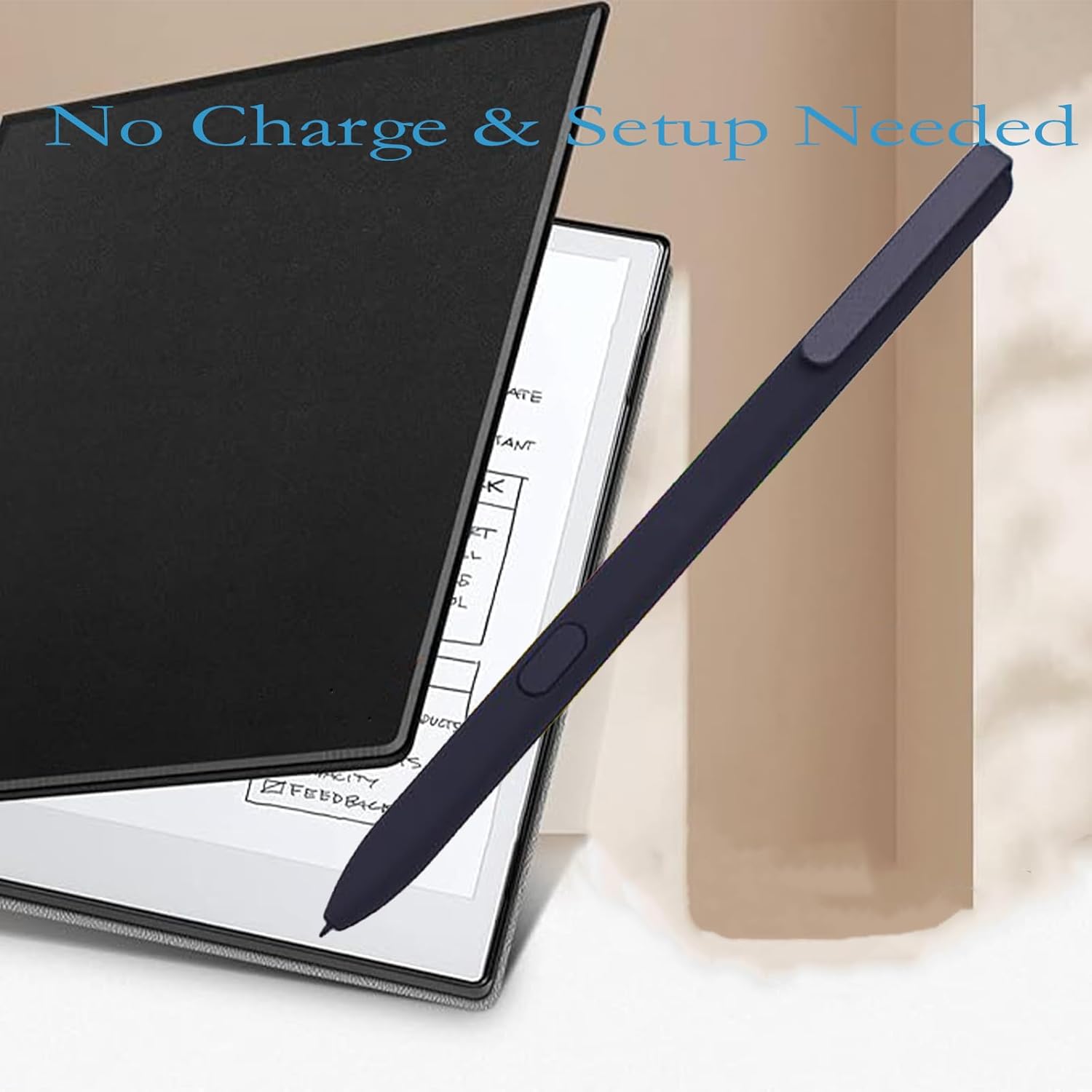 Rotulador negro para notable tablet de 12, repuesto de lápiz capacitivo, no necesita carga, sin configuración, sin borrador integrado, mejora tu