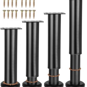 RealPlus Patas ajustables de metal para muebles, patas de 9.8 a 17 pulgadas para gabinete, sofá, silla, otomana, marco central de cama resistente, RealPlus Patas ajustables de metal para muebles, patas de 9.8 a 17 pulgadas para gabinete, sofá, silla, otomana, marco central de cama resistente,