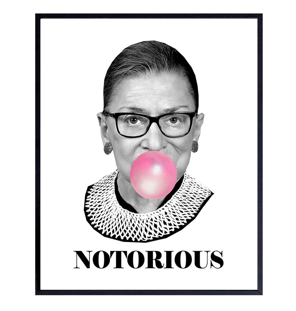 Ruth Bader Ginsburg Wall Art Print – Funny Notorious RBG Poster – Modern Chic Home Decor for Bedroom, Living Room, Office – Great Gift for
