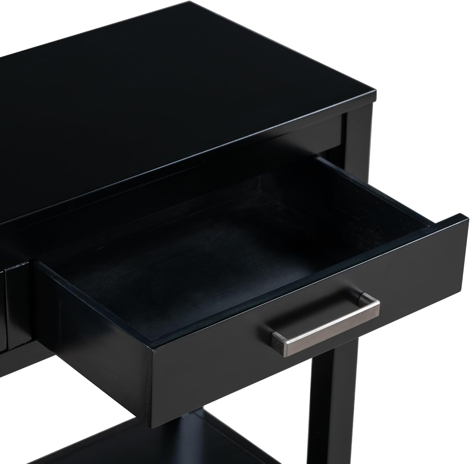Moderna mesa consola de 3 cajones con 1 estante, mesa auxiliar de madera maciza para pasillo, sala de estar, vestíbulo, pasillo, fácil de montar
