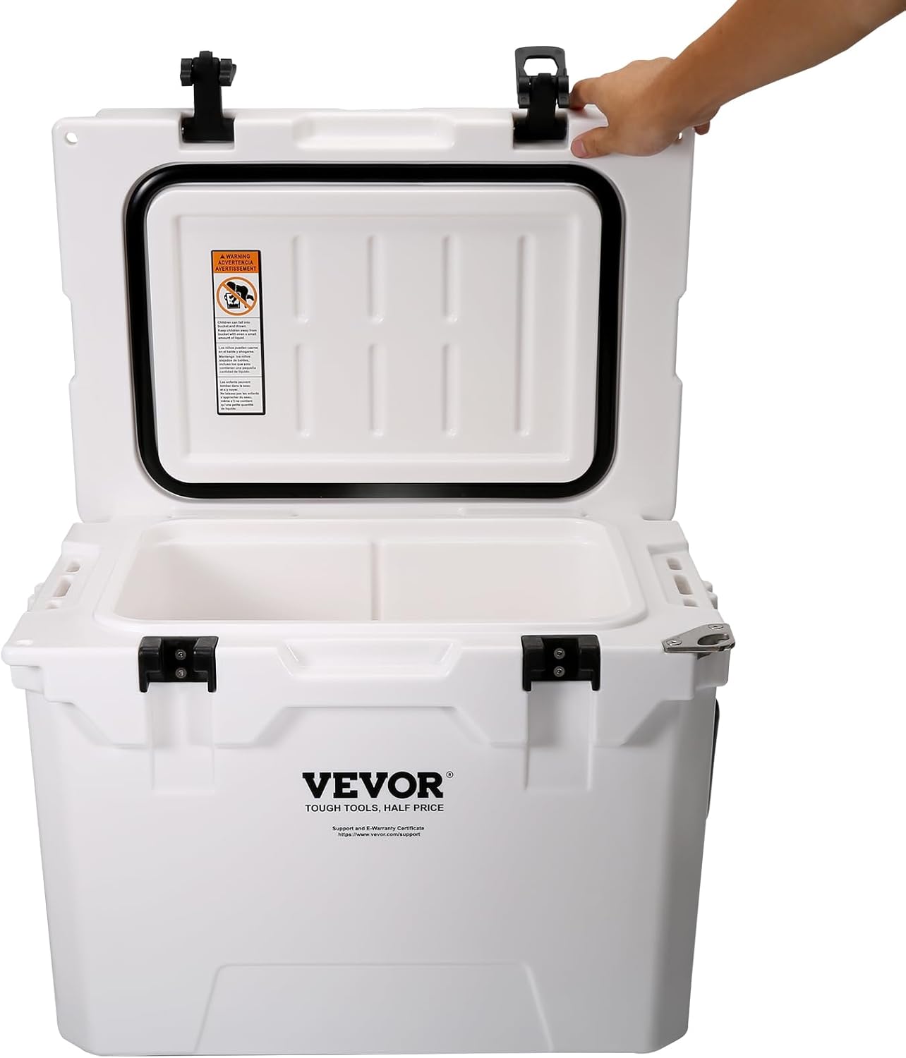 VEVOR Enfriador duro portátil aislado y rotomoldeado, 25334565 cuartos de galón, enfriador de retención de hielo con mango resistente, lonchera para