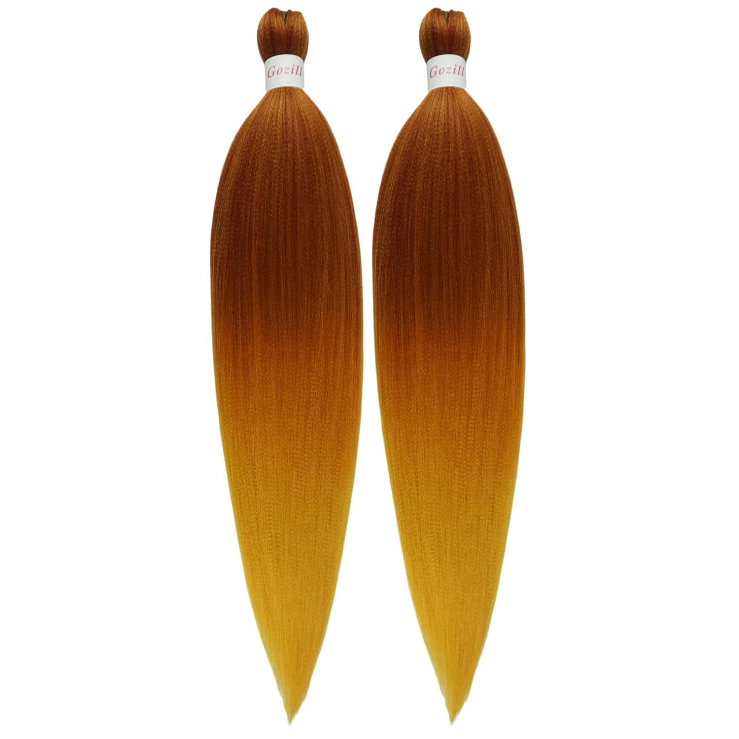 Gozill Ginger Golden Ombre – Cabello trenzado preestirado Kanekalon preestirado, pelo trenzado micro Ez trenzado, hipoalergénico, extensiones de