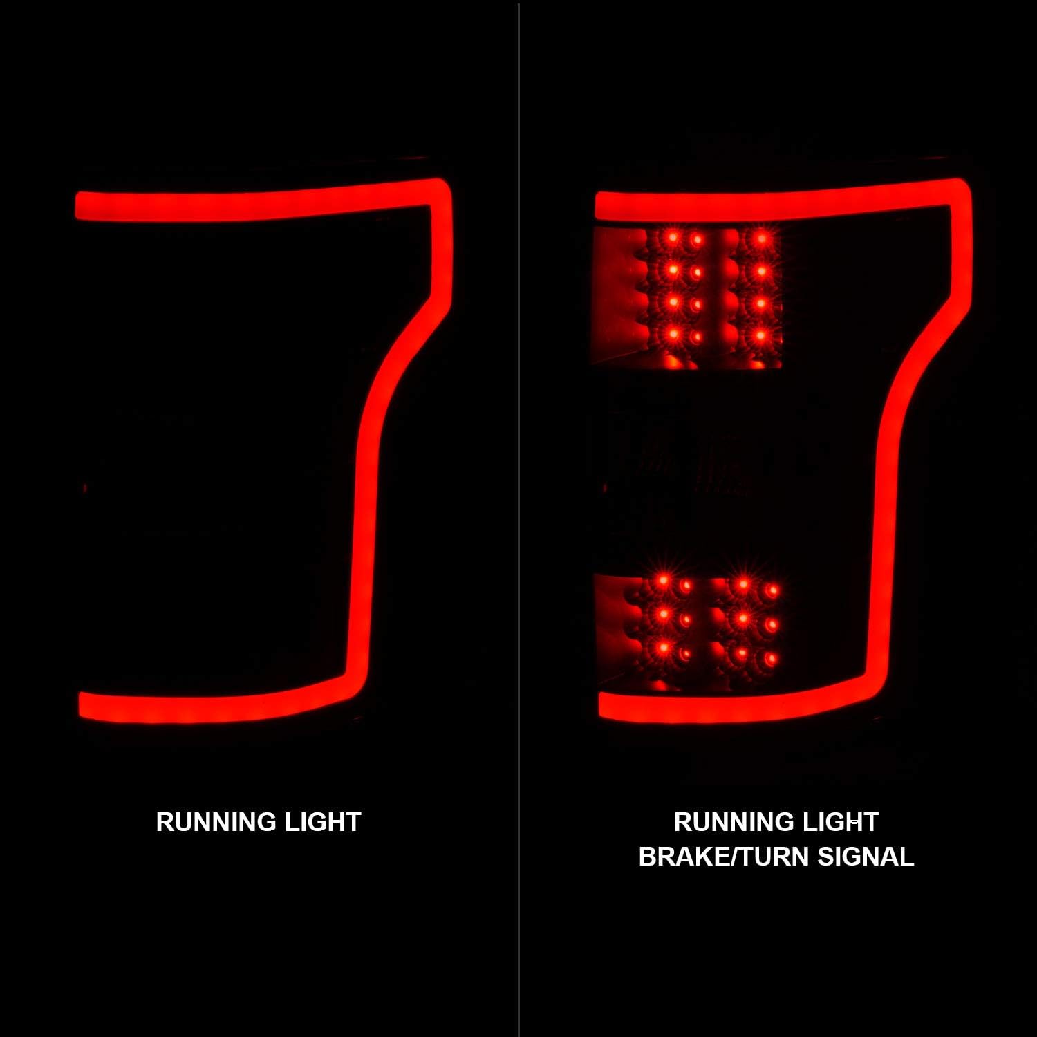 AmeriLite Juego de luces traseras de repuesto para Ford F150 2018-2020 Pickup LED para barra de luz de freno, lado del conductor y del pasajero