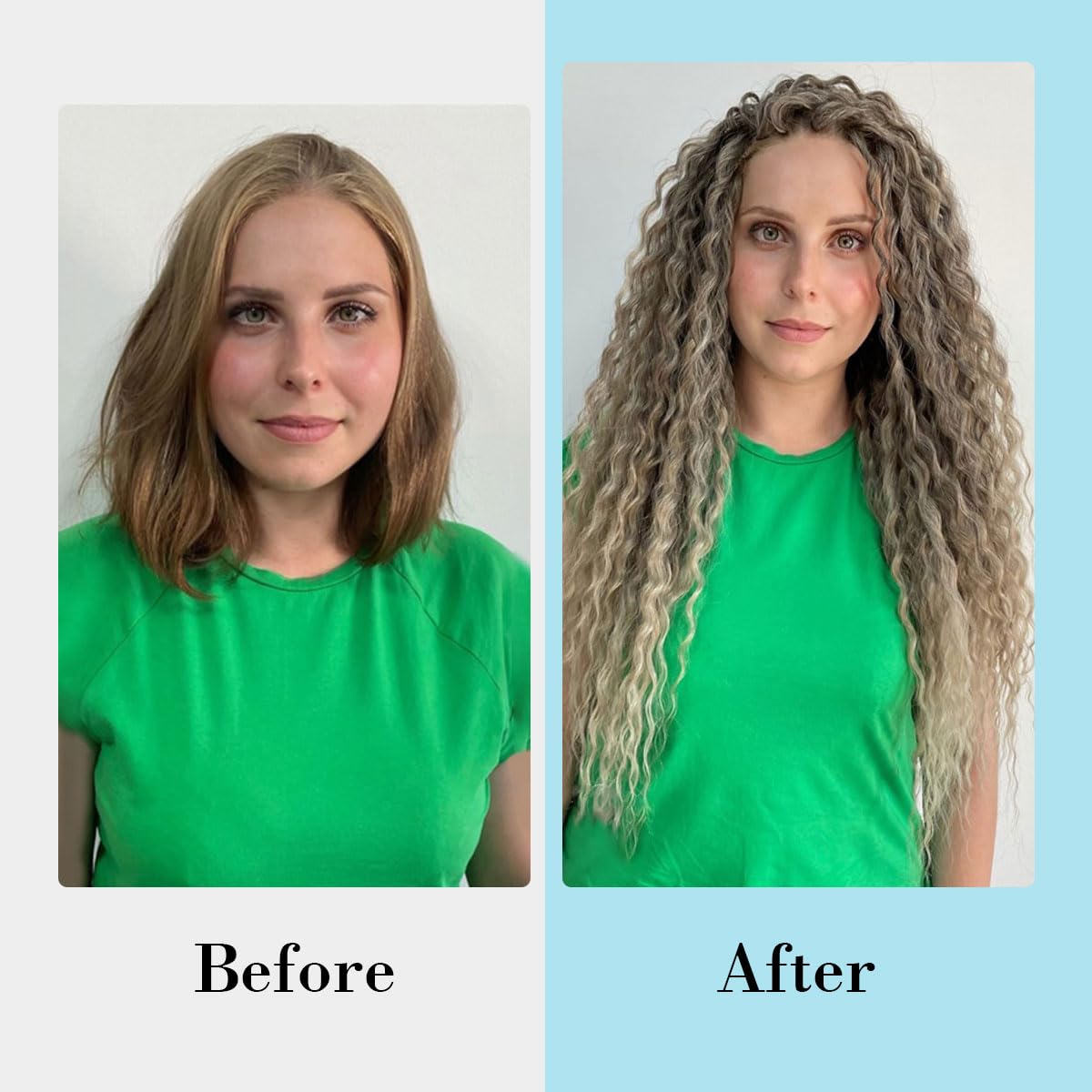 Sangtok Extensiones de rastas onduladas de doble punta, 10 extensiones de rastas rizadas finas de 24 pulgadas de color marrón claro a rubio para
