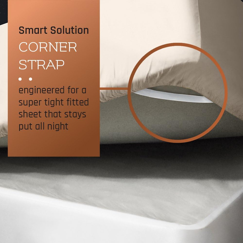 Sábanas de cama individual XL  Sábana bajera ajustable de 14 a 16 pulgadas individual XL  Sábana bajera súper suave individual XL  Sábanas bajeras