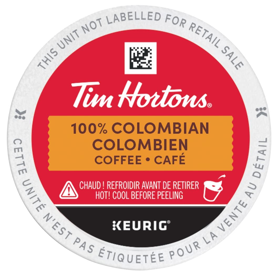 Tim Hortons Café colombiano, cápsulas Keurig K-Cup de una sola porción, tostado medio oscuro, 30 unidades Importado de Canadá