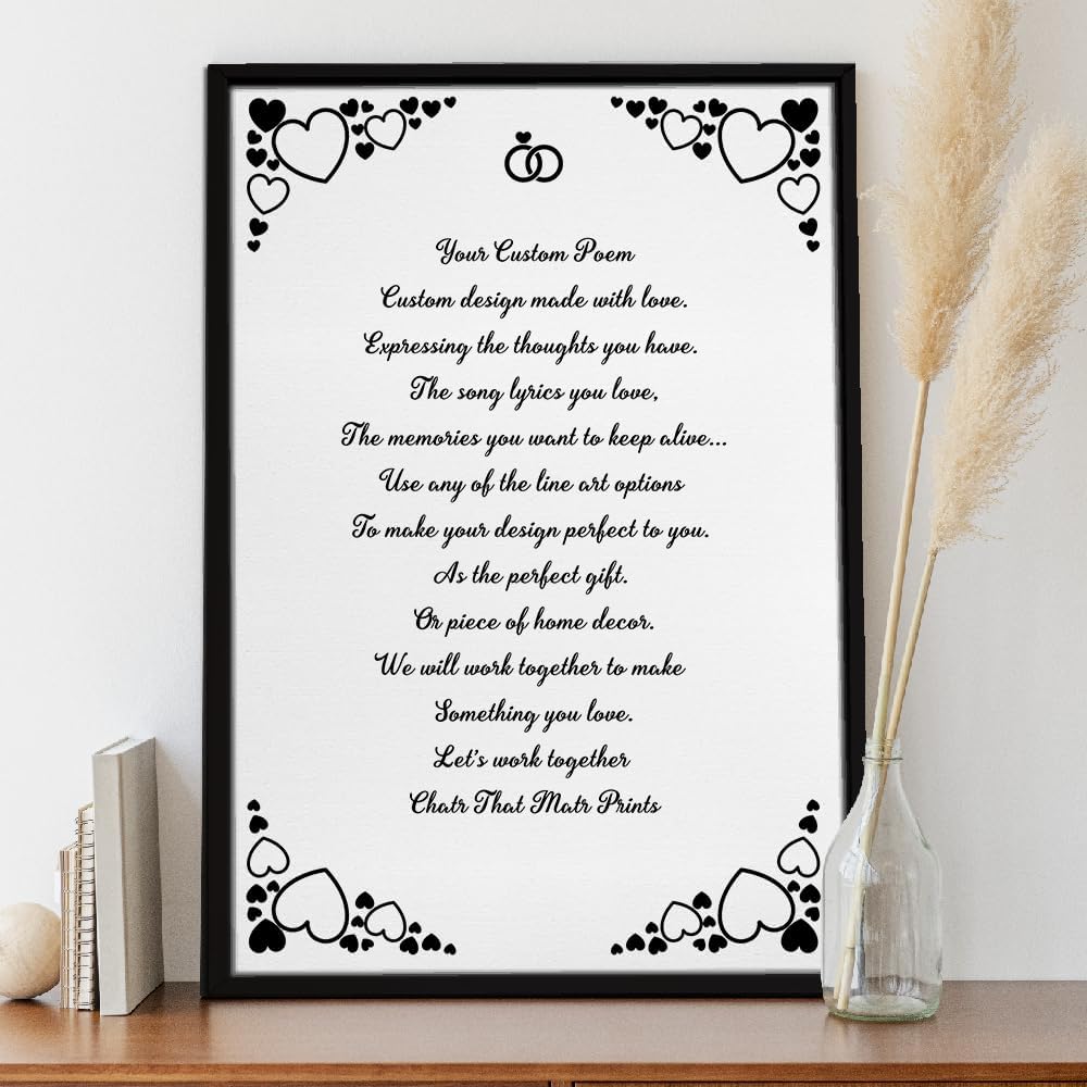 Impresiones artísticas personalizadas de poema o verso, citas personalizadas, lienzo para crear tus propias citas personalizadas para el hogar,