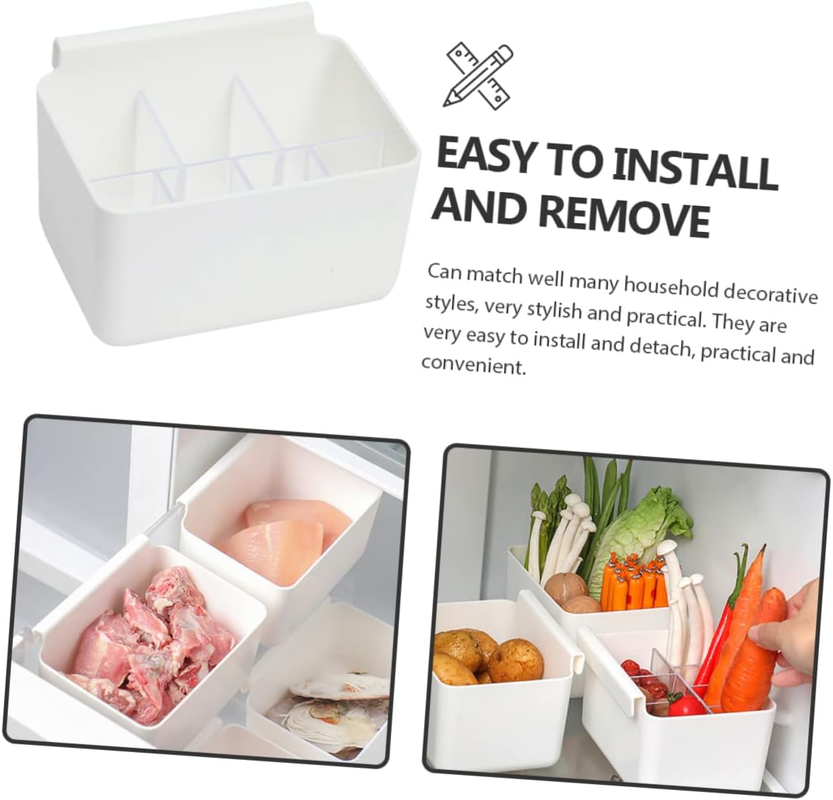 Organizador de caja para nevera, organizador de puerta de refrigerador, estante de almacenamiento de cocina, organizador y almacenamiento de tamaño