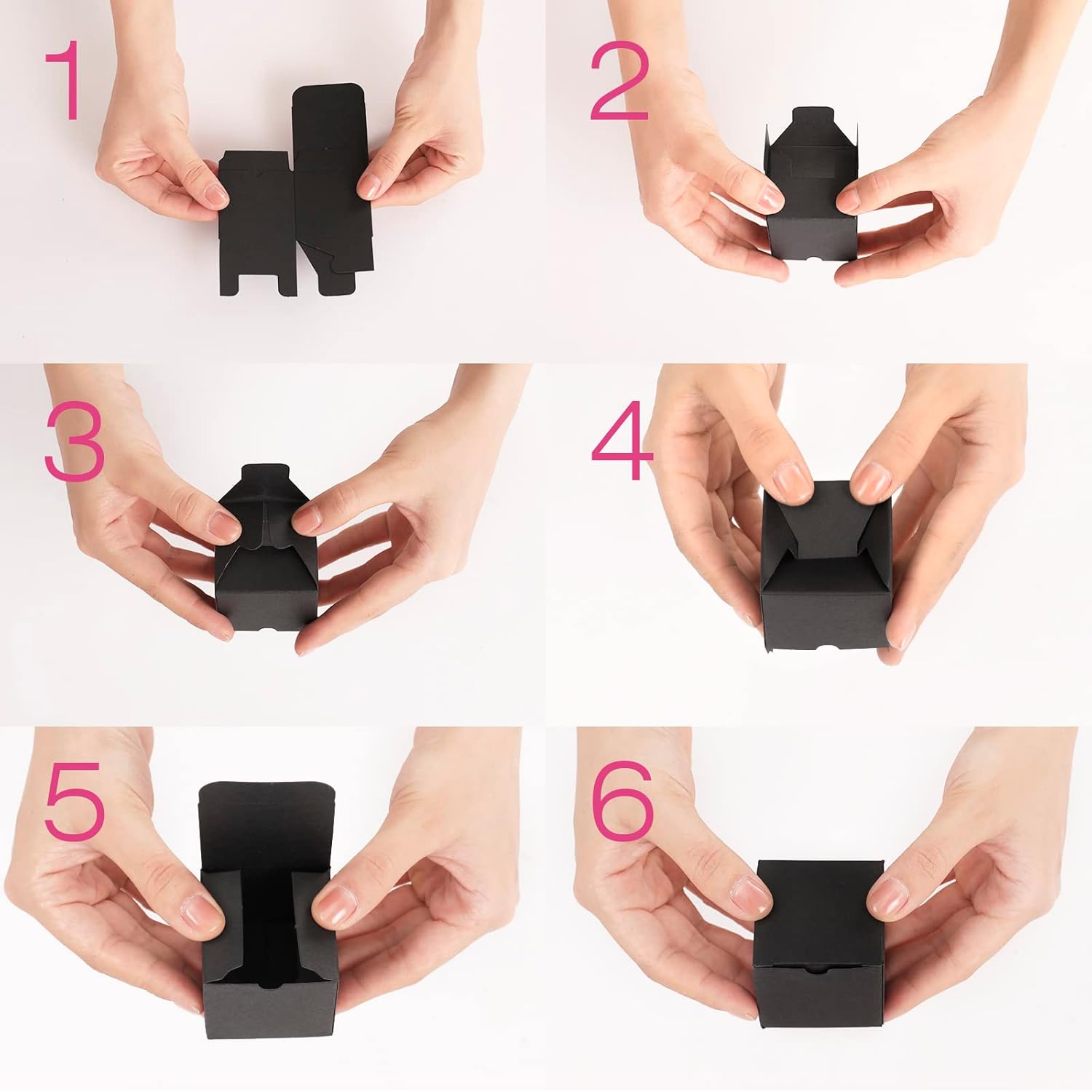 JINMING 50 cajas de regalo pequeñas de 2 x 2 x 2 pulgadas, cajas de regalo con tapas, cajas de regalo negras mate a granel para cupcakes, dulces,