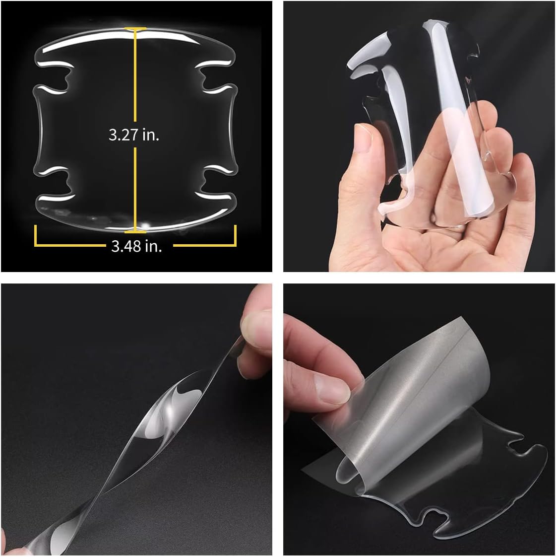 Hecho para Ford F-150 Lightning Universal Car Door Handle Cup Protector de calcomanías transparentes, par