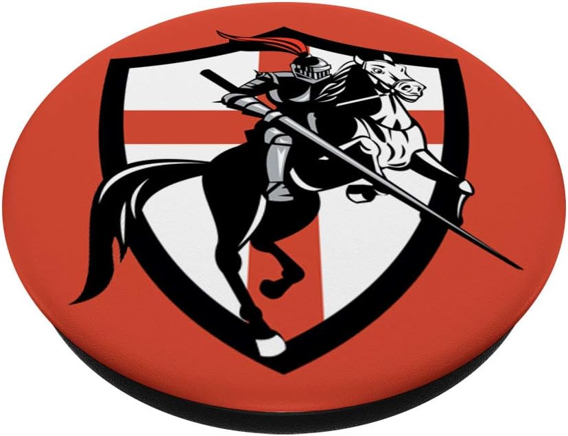 Bandera de Inglaterra de caballo medieval Knight Jousting  PopSockets Grip y soporte para teléfonos y tabletas