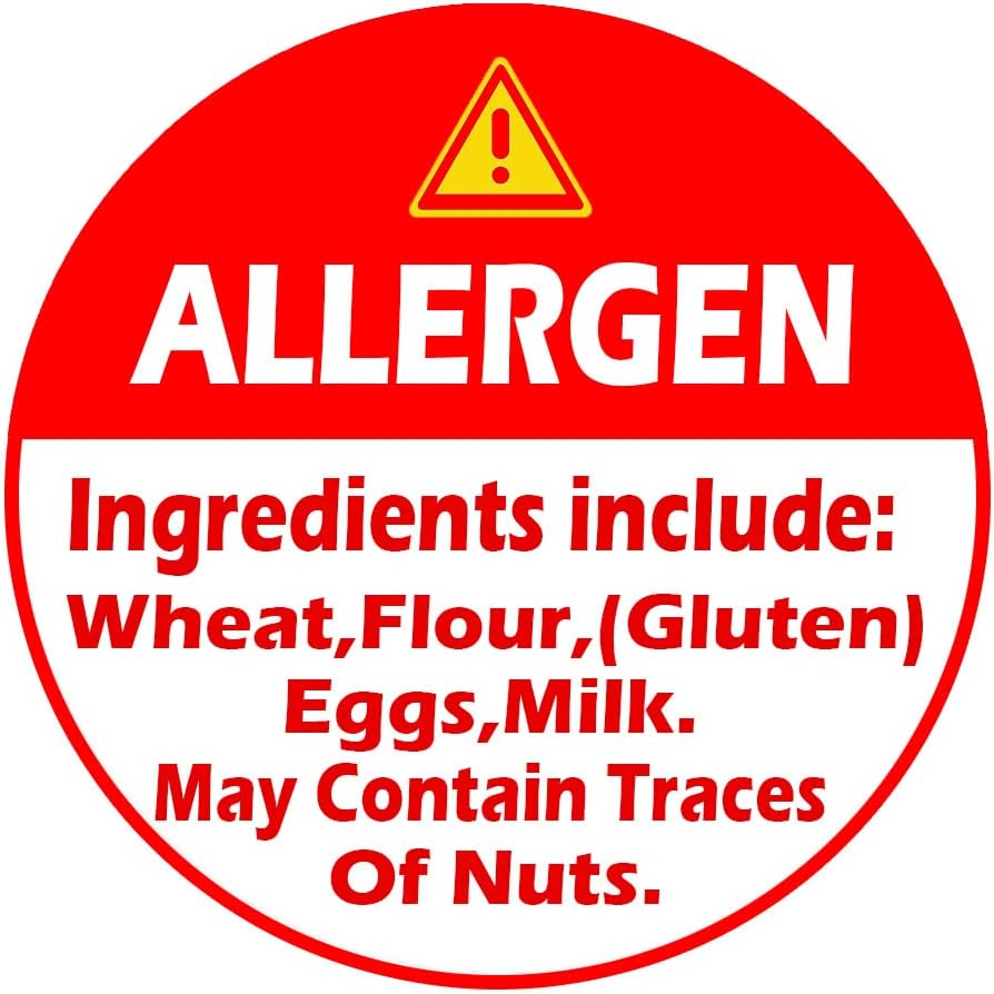 Etiquetas adhesivas de advertencia de alérgenos rojos, calcomanías de alergia de 1.5 pulgadas para pasteles, tiendas de comestibles, restaurantes,