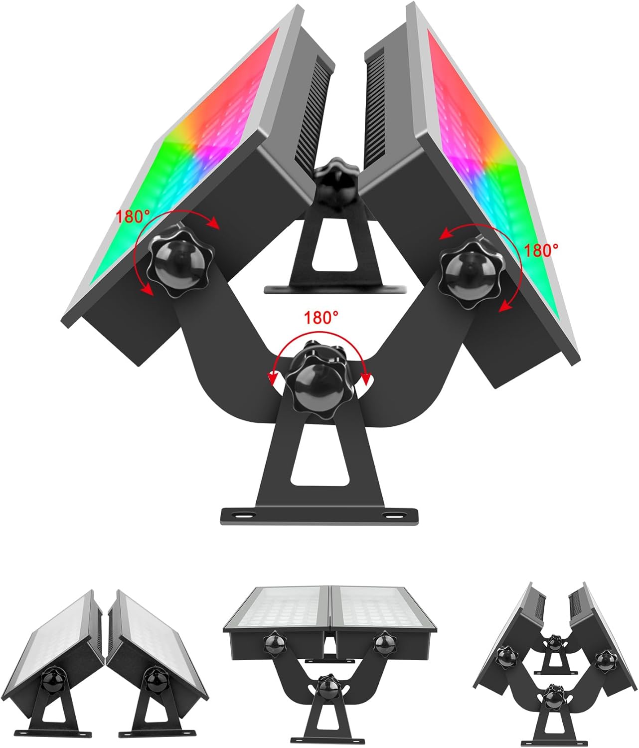Barra de luz LED de 120 W, paquete de 2 RGBCW IP66 impermeable RGB que cambia de color DJ barra de luz con control remoto y aplicación, luces de