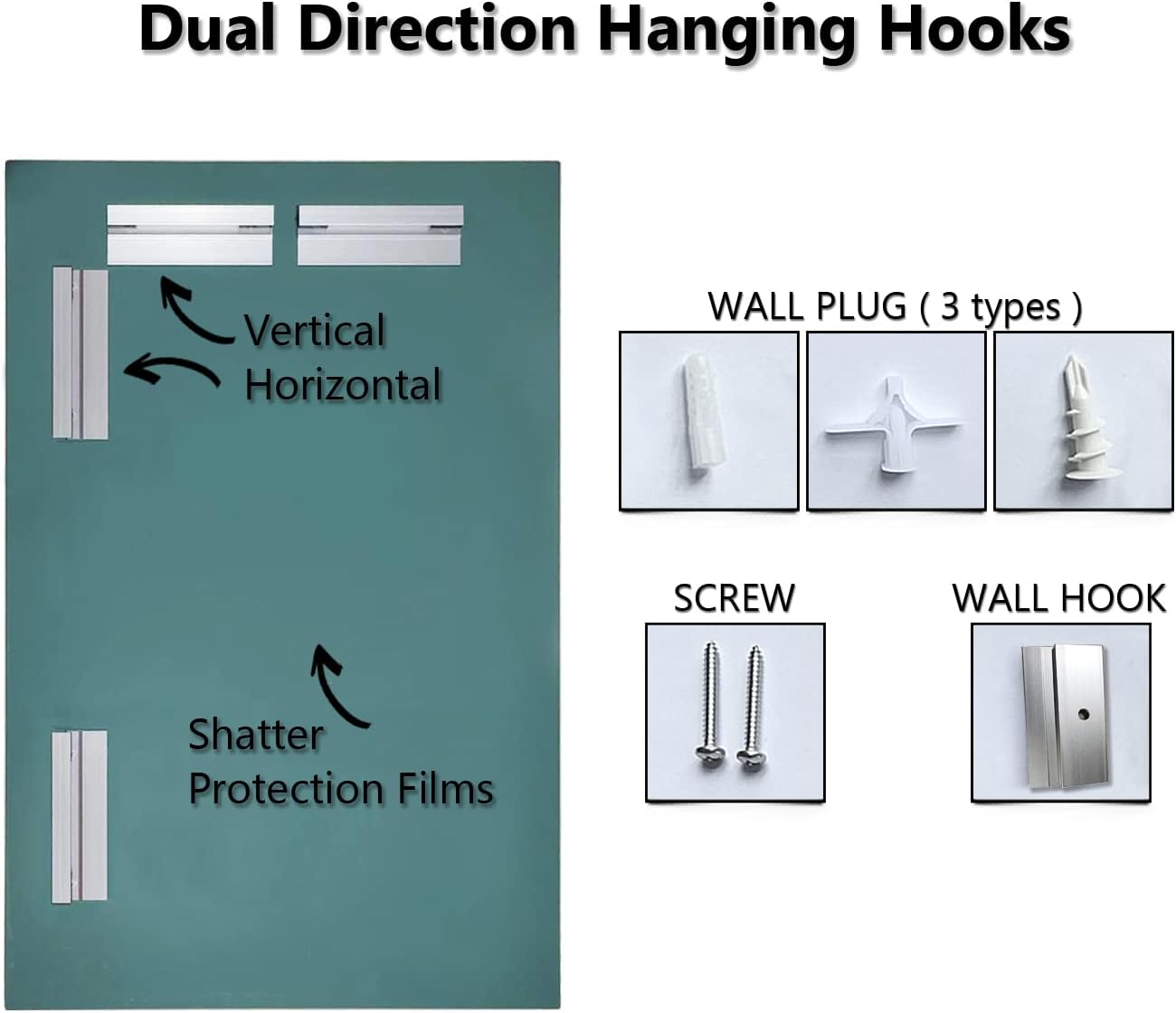 Umzodo Espejo de pared rectangular sin marco de 24 x 36 pulgadas con borde biselado de 1 pulgada para tocador de baño