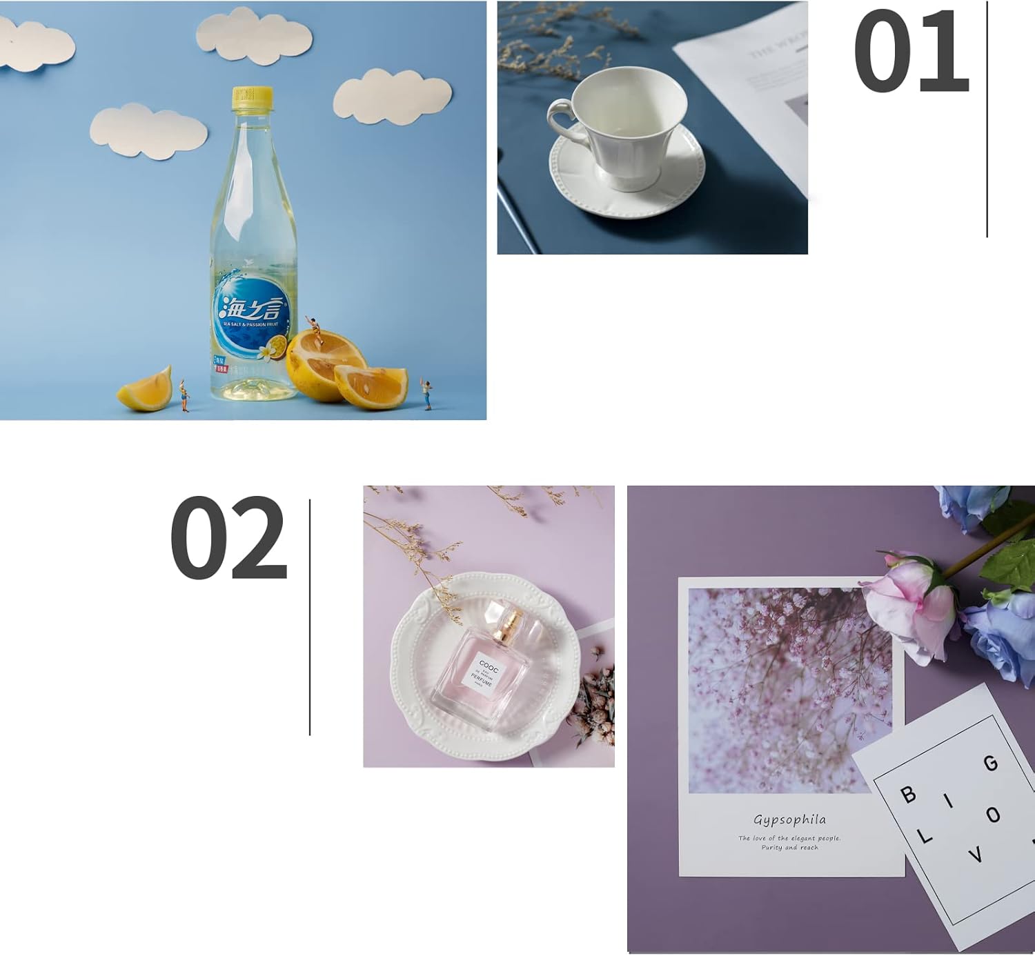 5 fondos de fotografía Morandi de 34 x 22 pulgadas, fondo de fotos de color sólido para alimentos, pastelería, joyas, cosméticos
