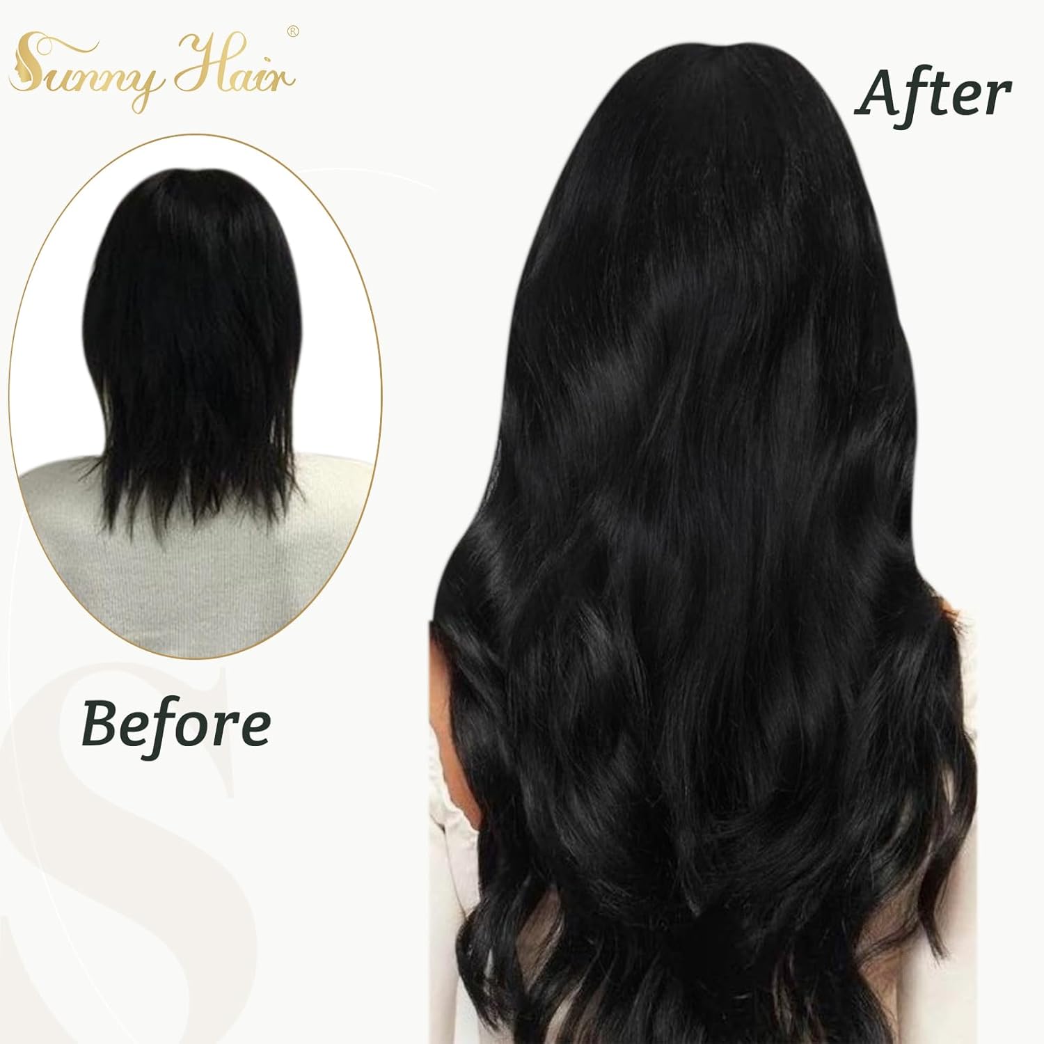 Sunny Extensiones de cabello humano real Remy en trama con microcuentas, color negro azabache, 1.76oz, suaves y sedosas, 20 pulgadas