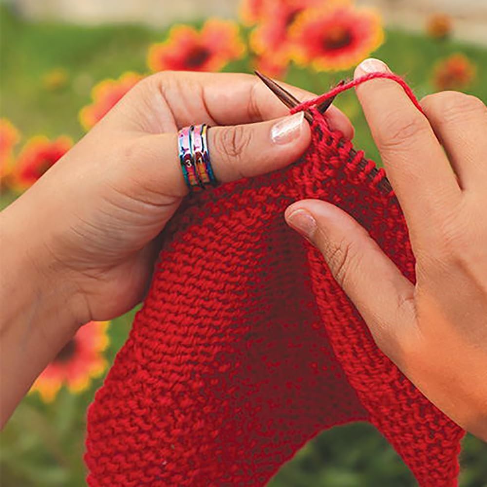 Yarn Ave Anillo de contador de filas de arco iris, accesorio de herramienta útil para tejer y ganchillo, herramienta manual de seguimiento de