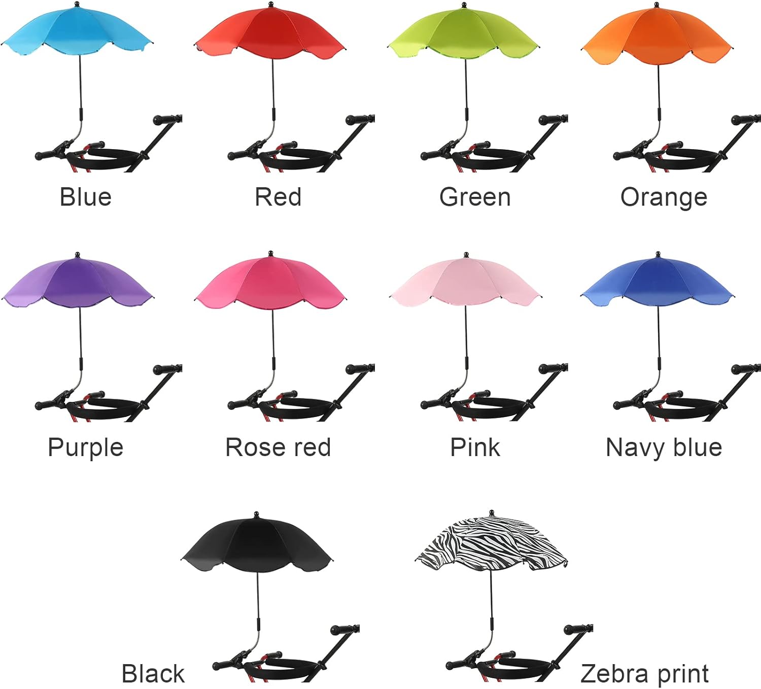 Paraguas para silla con abrazadera, sombrilla universal ajustable para silla de playa, protección UV, sombrilla para silla de patio, silla de playa,