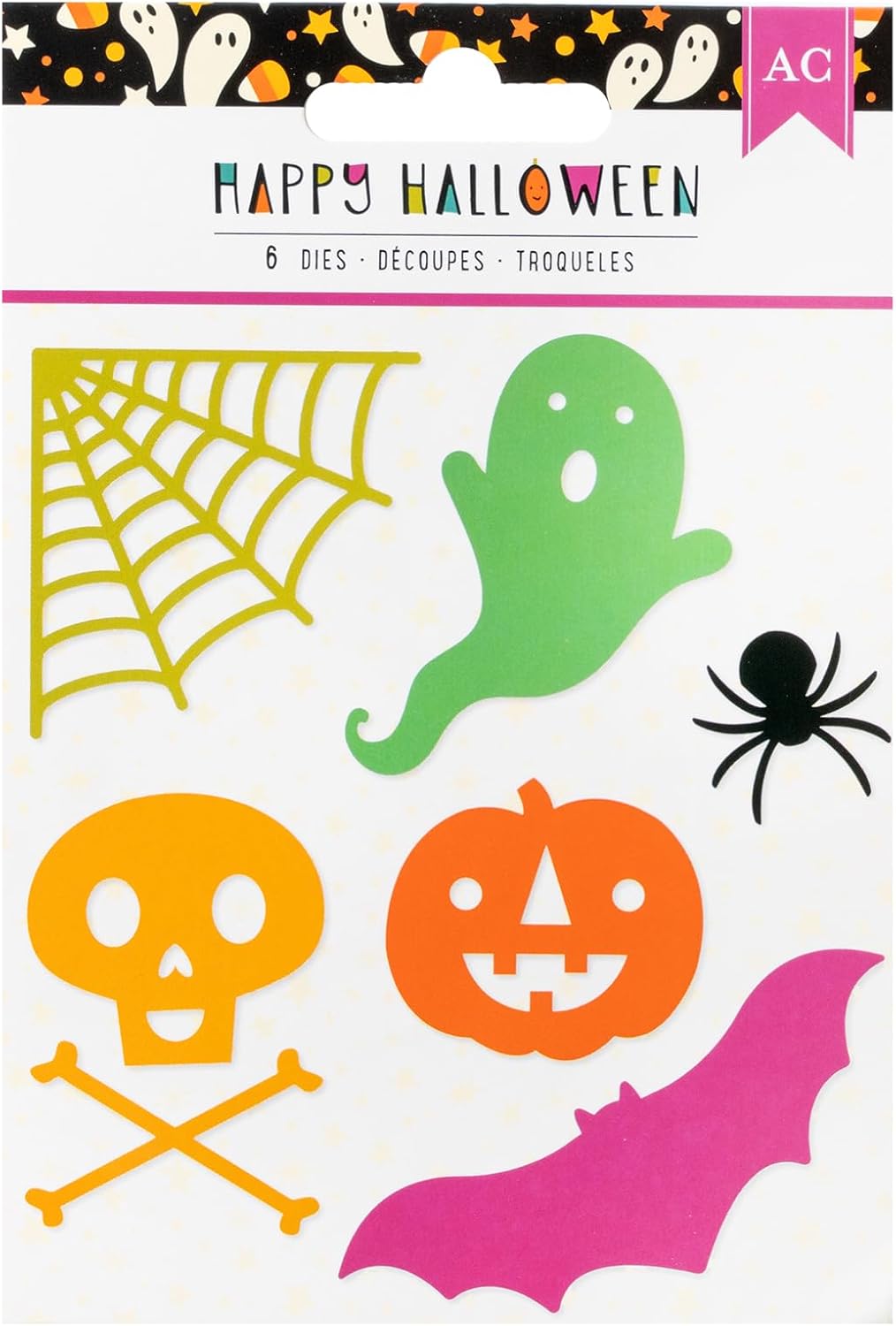 American Crafts Troqueles de metal Happy Halloween, 6 piezas, troquelado